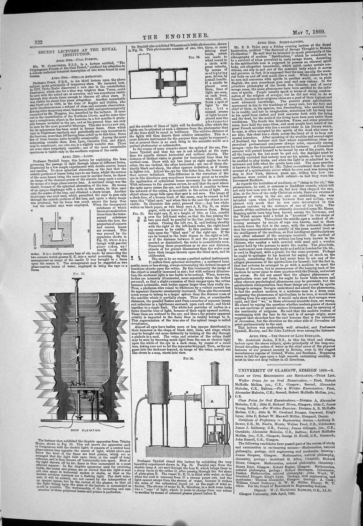Old 1869 Coal Forests Lectures Royal Institution Machinery Light Engi Victorian