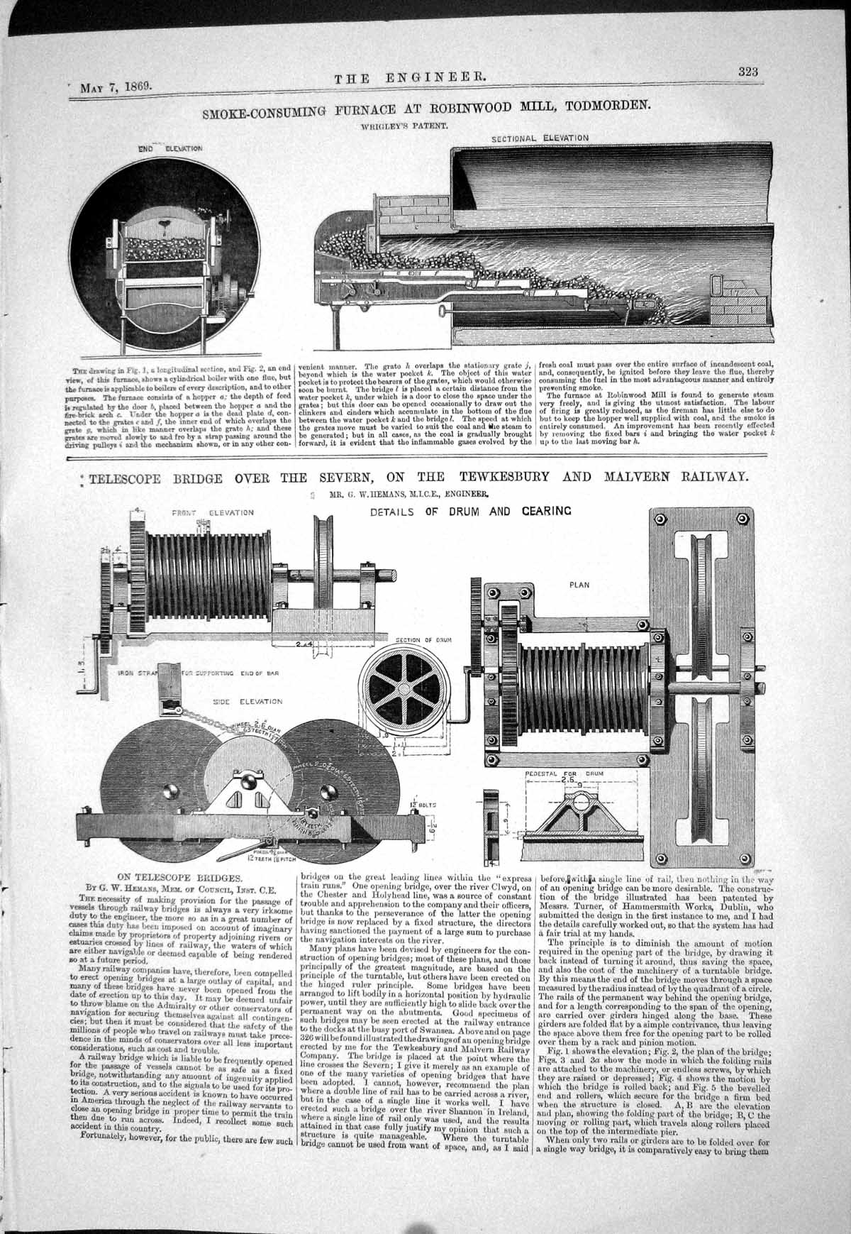 Old 1869 Smoke-Consuming Furnace Robinwood Todmorden Railway Bridge M Victorian