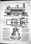 Antique Print 1869 Holborows Mountain Locomotive Train Engines Engineering 19th