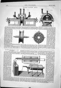 Old 1869 Evans Patent Mill Machinery Induction Coil Polytechnic Engin Victorian