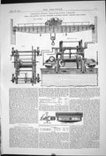 Old 1869 Triple Gear Travelling Crane Machinery Mcdowall Engineering Victorian
