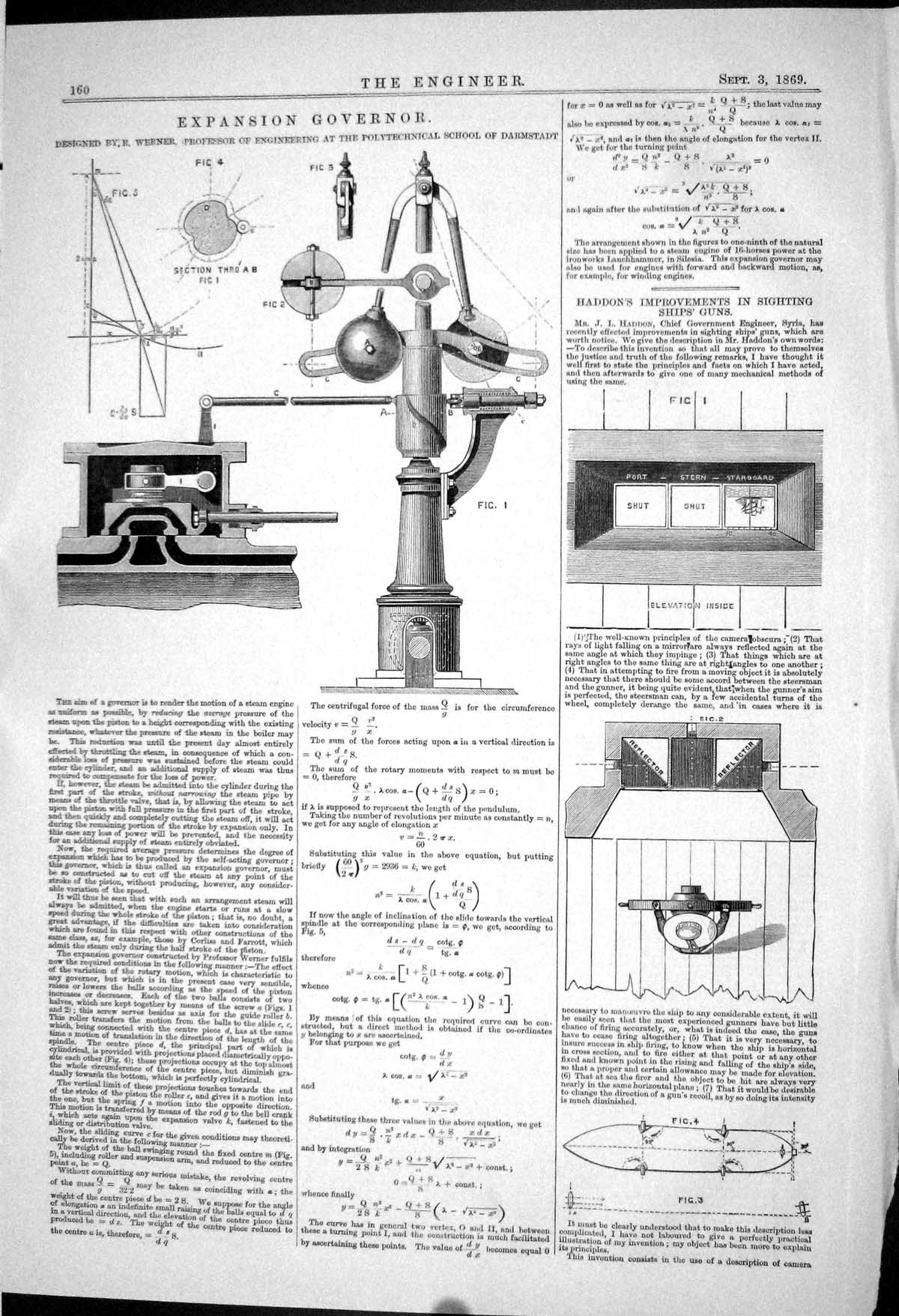Old 1869 Expansion Governor Instruments Haddon Engineer Sighting Ship Victorian