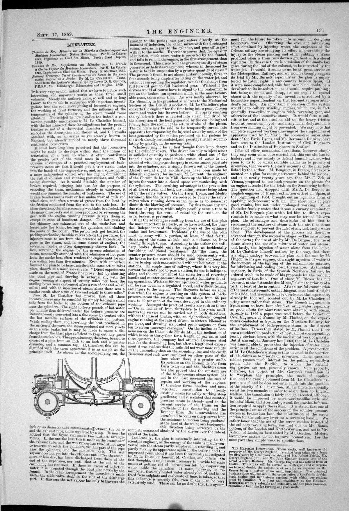 Old 1869 Machine Locomotive Drawing Cable Towing Rivers Canals Engine Victorian