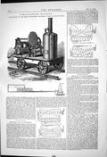 Old Print 1869 Coke-Drawing Machine Locomotive Diagrams Pressure Cylinder 19th