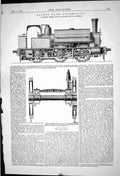 Old 1869 Patent Tank Locomotive Railway Engine Train Hawthorn Gateshe Victorian
