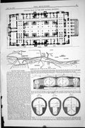 Old 1870 Ground Plan New Bourse Brussels Map Belgian Public Works Sew Victorian