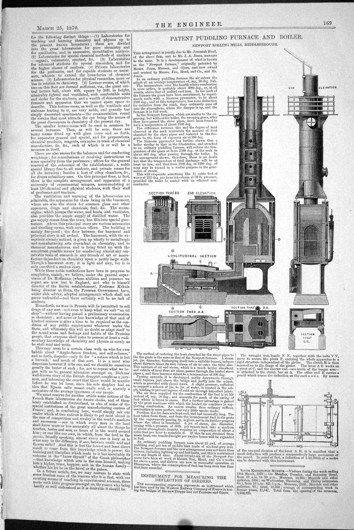 Old 1870 Patent Puddling Furnace Boiler Newport Rolling Mills Machine Victorian