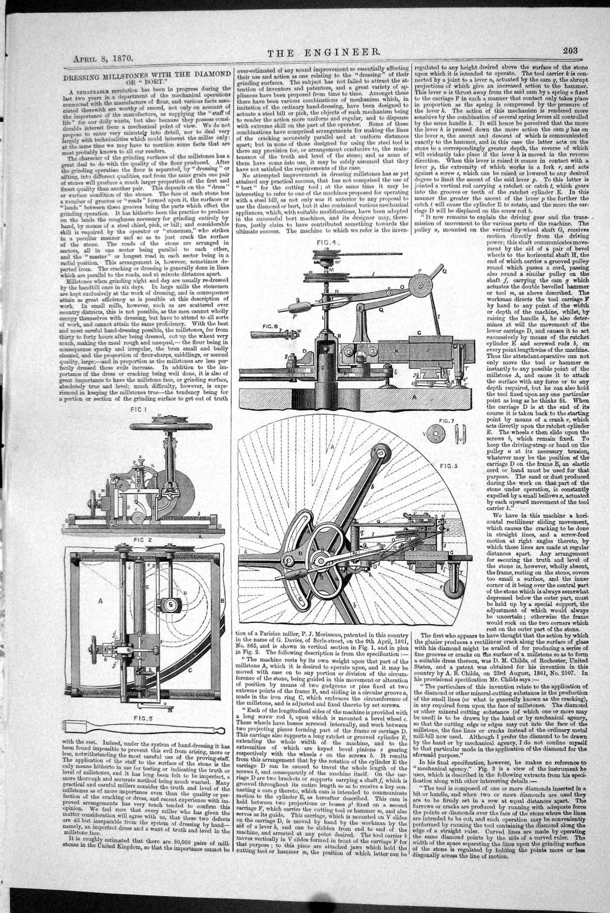 Old *6018 1870 Dressing Millstones Diamond Bort Machinery Engineering