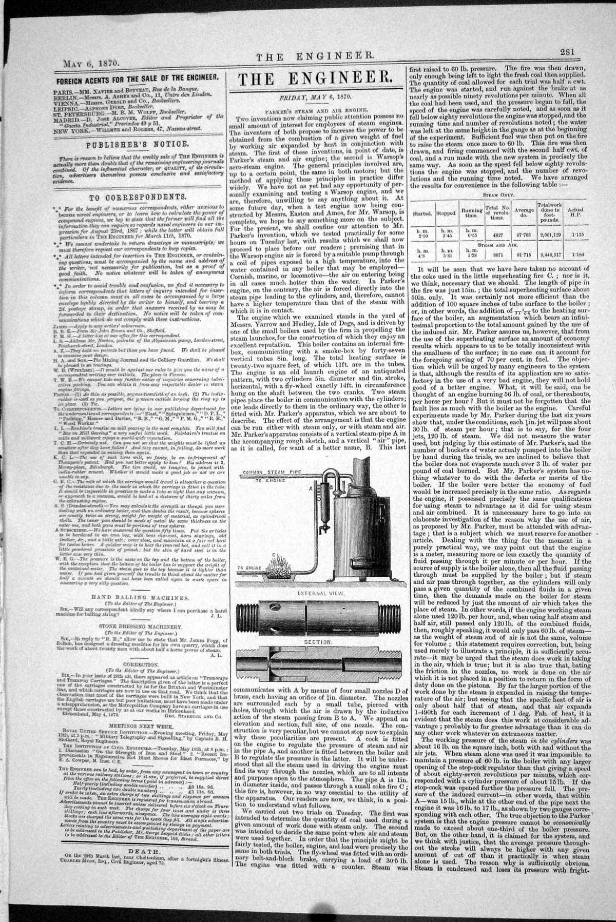 Old 1870 Parker Steam Air Engine Common Steam Pipe Machinery Engineer Victorian