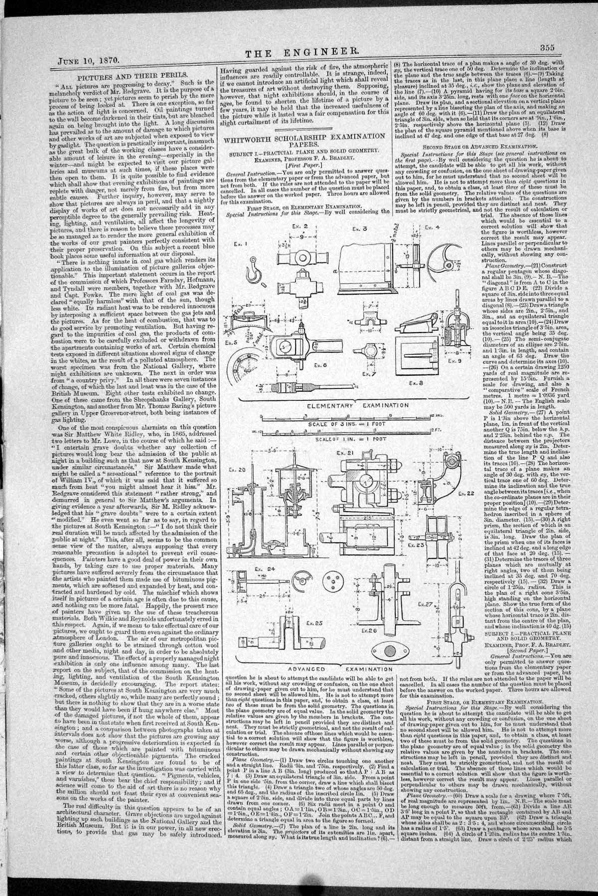 Old 1870 Whitworth Scholarship Examination Papers Geometry Engineerin Victorian
