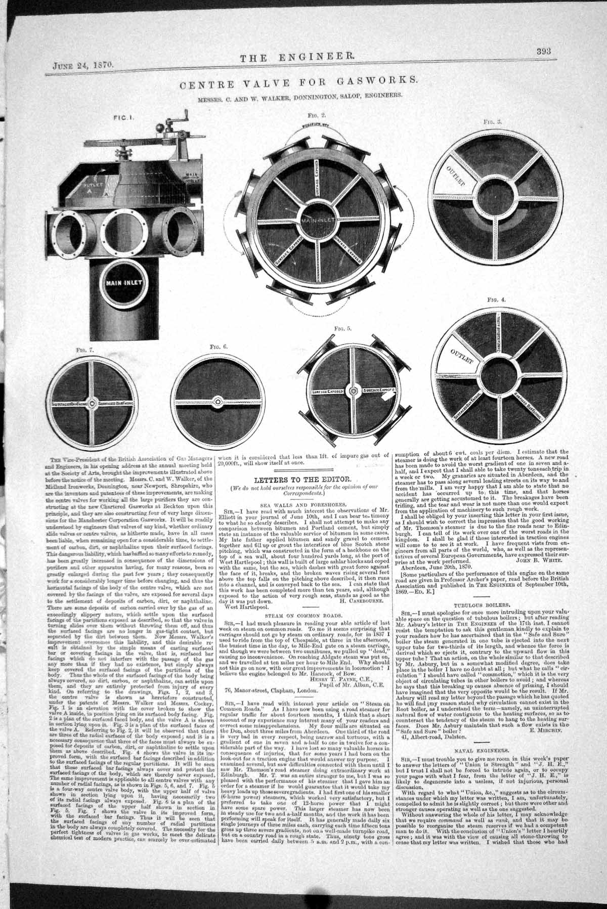 Old Print 1870 Centre Valve Gasworks Walker Donnington Salop Engineering 19th