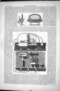 Old Print Receiving Cylinders 1870 End Elevation Siemens Varley Pneumatic 19th