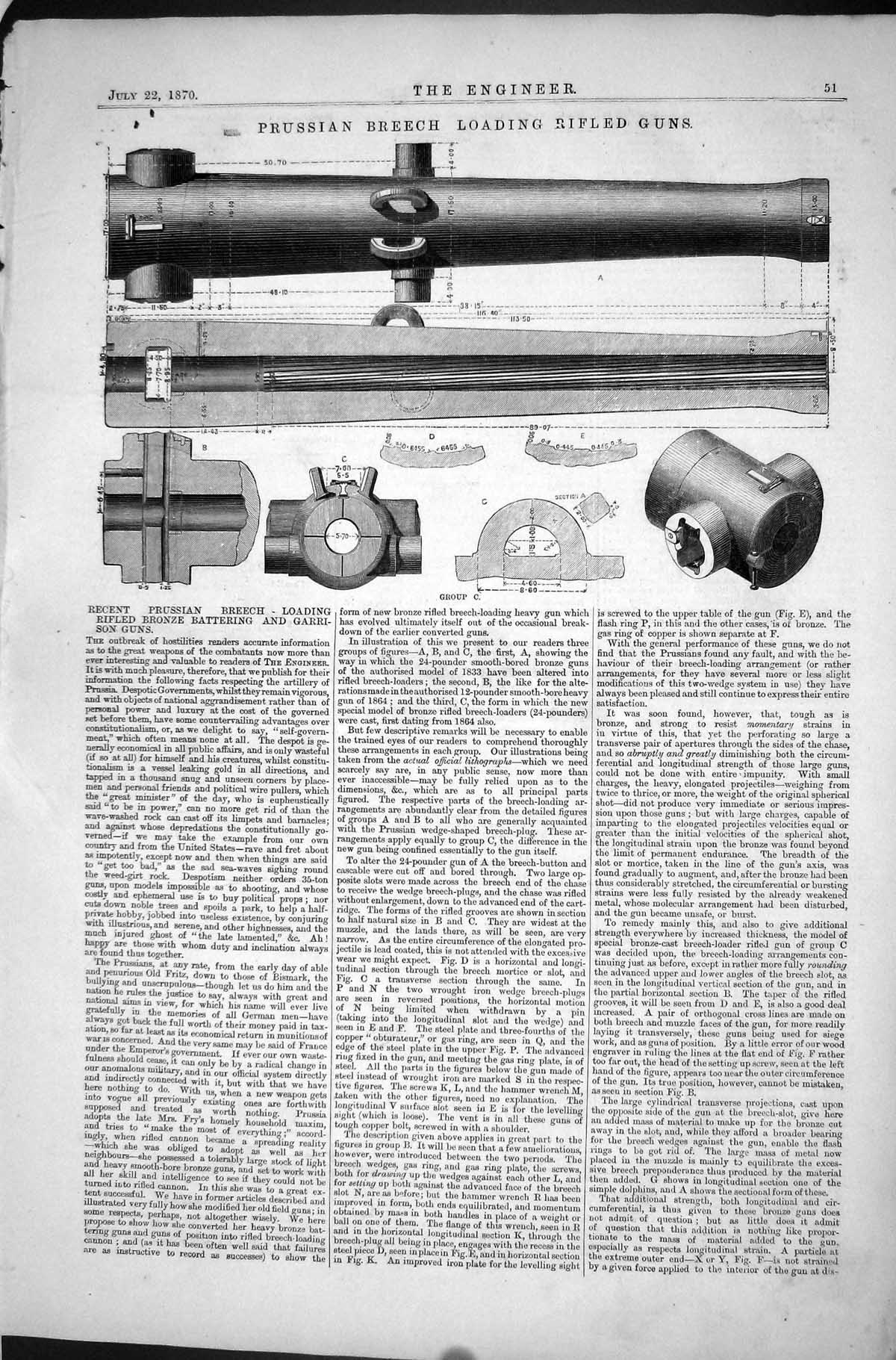 Old Prussian Breech Loading Rifled Guns 1870 Bronze Battering Garriso Victorian