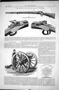 Old Print Rifle Bavarian Troops 1870 Mitrailleur Gun Weapon Scale Drawing 19th