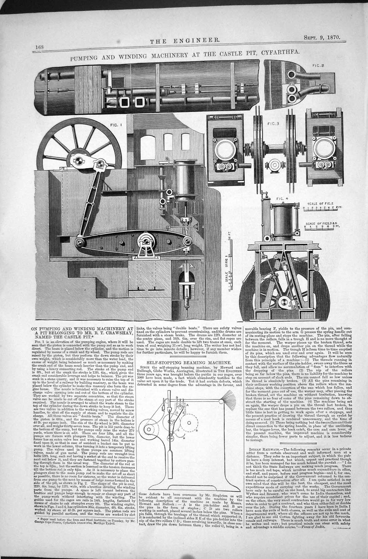 Old Pumping Winding Machinery Castle Pit Cyfarthfa 1870 Crawshay Beam Victorian