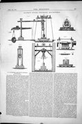Old Lloyd Stone Dressing Machinery Hammering 1870 Engineering Diagram Victorian