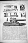 Antique Old Print French Breech-Loading Heavy Artillery 1870 Rifled Elevation