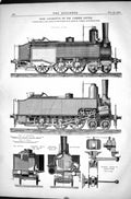 Old Tank Locomotive Vaessen System 1870 Liege Scale Elevation Details Victorian