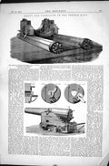 Old Heavy Gun Carriages French Navy 1870 Breech-Loading Rifled Artill Victorian