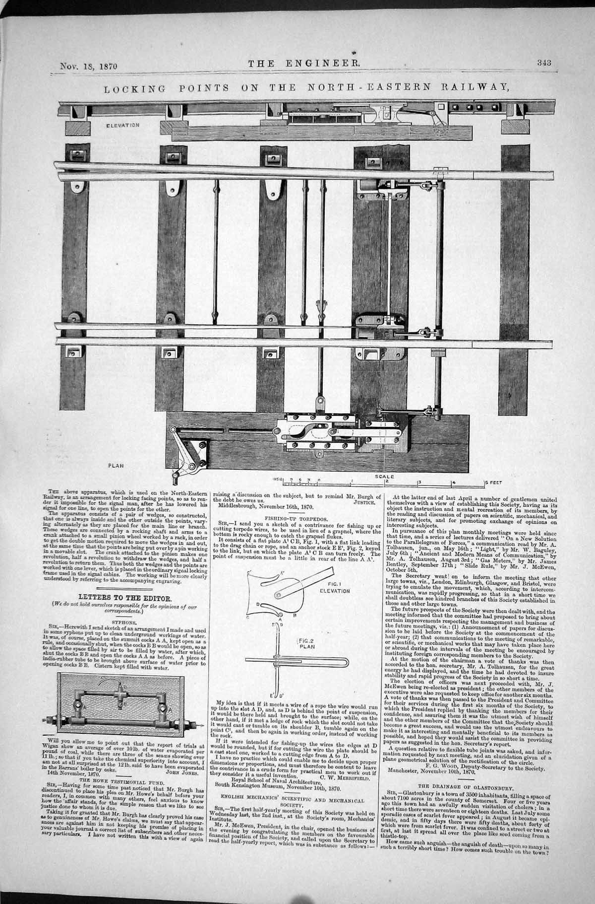 Old Locking Points North-Eastern Railway 1870 Syphons Fishing-Up Torp Victorian