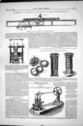 Old Print Garrett Scantling Machine 1870 Hawksley Ventilator Edward Cresy 19th