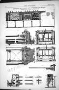 Old Print Apparatus Charging Discharging Gas Retorts 1870 Engineering He 19th
