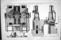 Antique Print 200-Horse Power Winding Engines 1870 Houssu Collieries Evrard