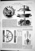 Antique Old Print 1871 Hannah Water Meter Adams Patent Traction Engine Wheels