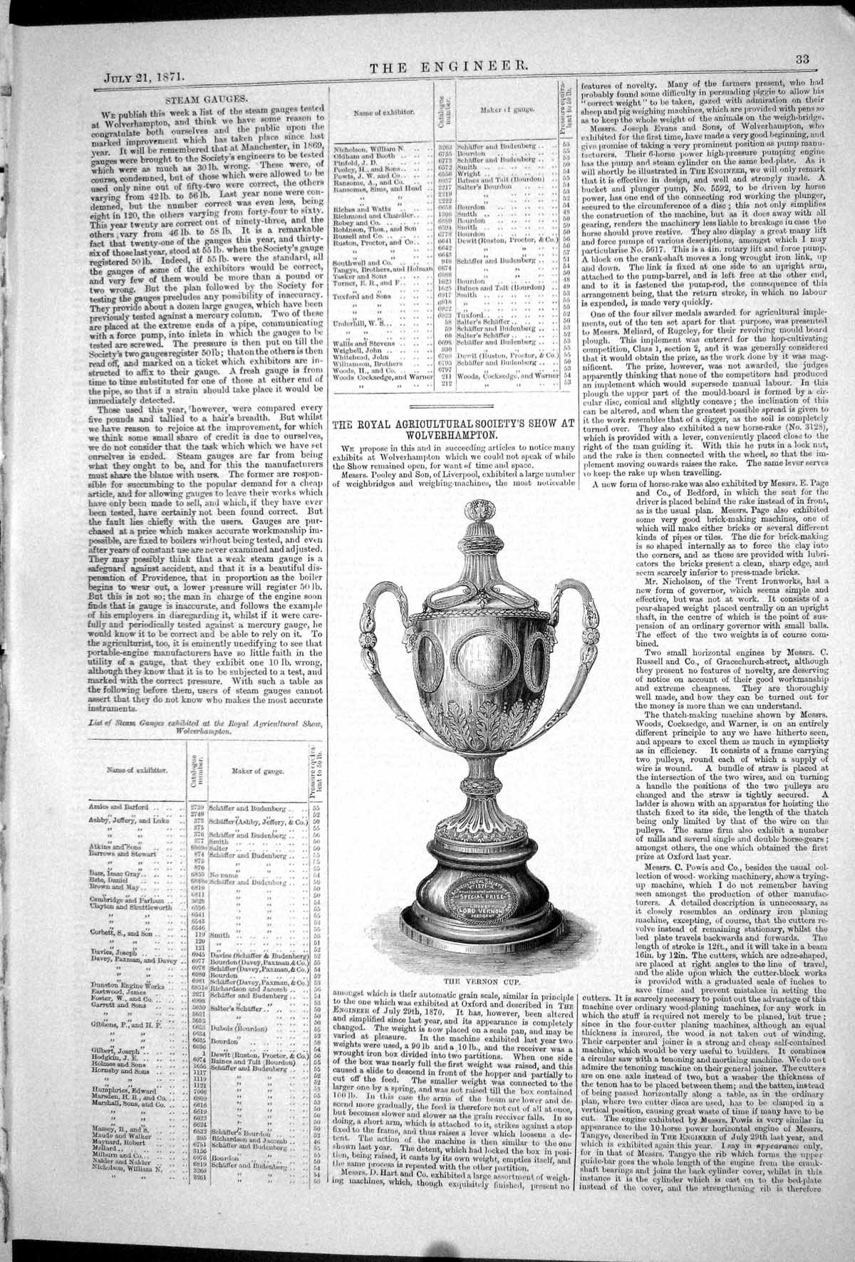 Old 1871 Vernon Cup Royal Agricultural Society Show Wolverhampton Ste Victorian