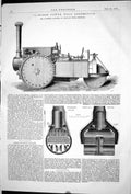 Old 1871 12-Horse Power Road Locomotive Train Burrell Nicholas Works Victorian