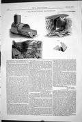Original Old Antique Print 1871 Engineering Westfield Explosion Ship Rupture