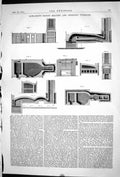 Old 1871 Engineering Howatson Patent Heating Puddling Furnaces Machin Victorian