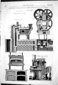 Old Print 1871 Ore Melting Furnace Rail Press Siemens Steel Works Landore 19th