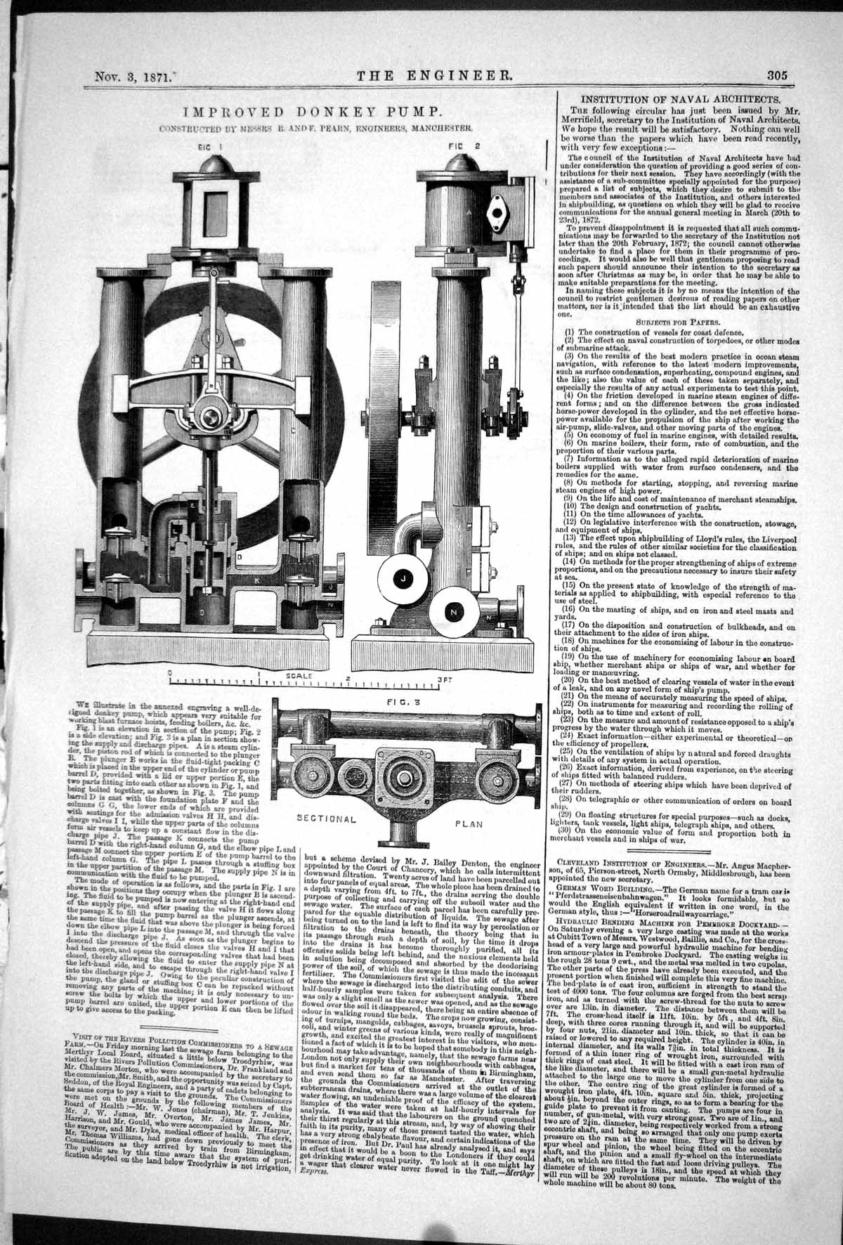 Old 1871 Engineering Improved Donkey Pump Pearn Engineers Manchester Victorian