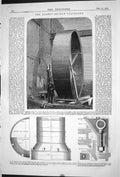 Old Print Albert Bridge Cylinders 1871 Diagrams Sectional Plan Bolt Holes 19th