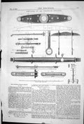 Antique Old Print 1871 Engineering Details Cornish Pumping Engine Instruments