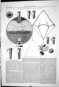Old 1871 Engineering Boxer Parachute Light Balls Illumination Warfare Victorian