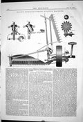 Old 1871 Engineering Wood Self-Delivering Reaping Machine Agricluture Victorian