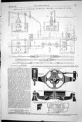 Antique Old Print 1871 Details Cornish Pumping Engine Cataract Gear Machinery