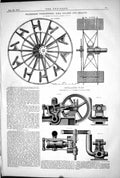 Old Feathering Paddlewheel Ship Salamis Helicon Oscillating Pump 1872 Victorian