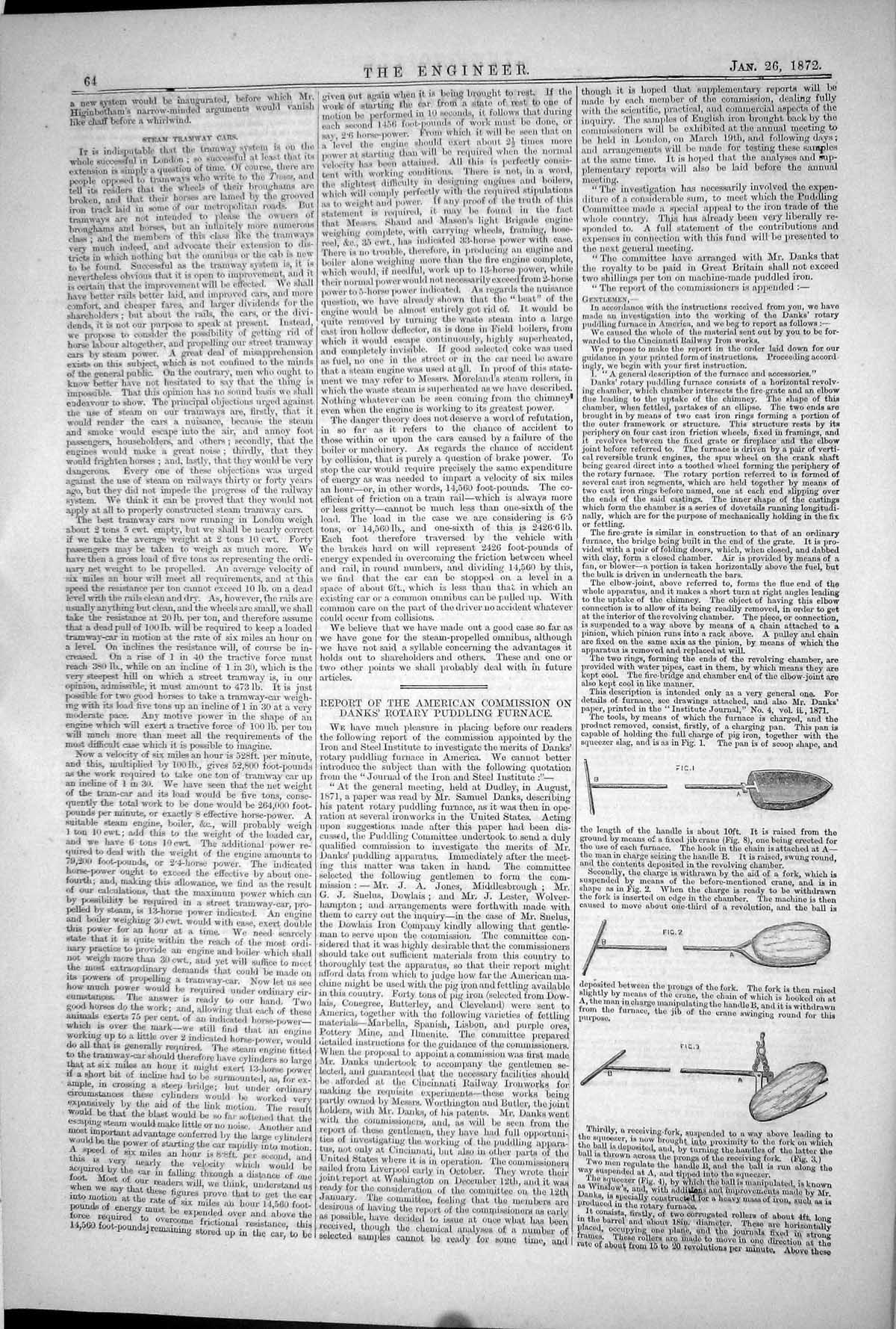 Old 1872 Engineering American Commission Danks Roatary Puddling Furna Victorian