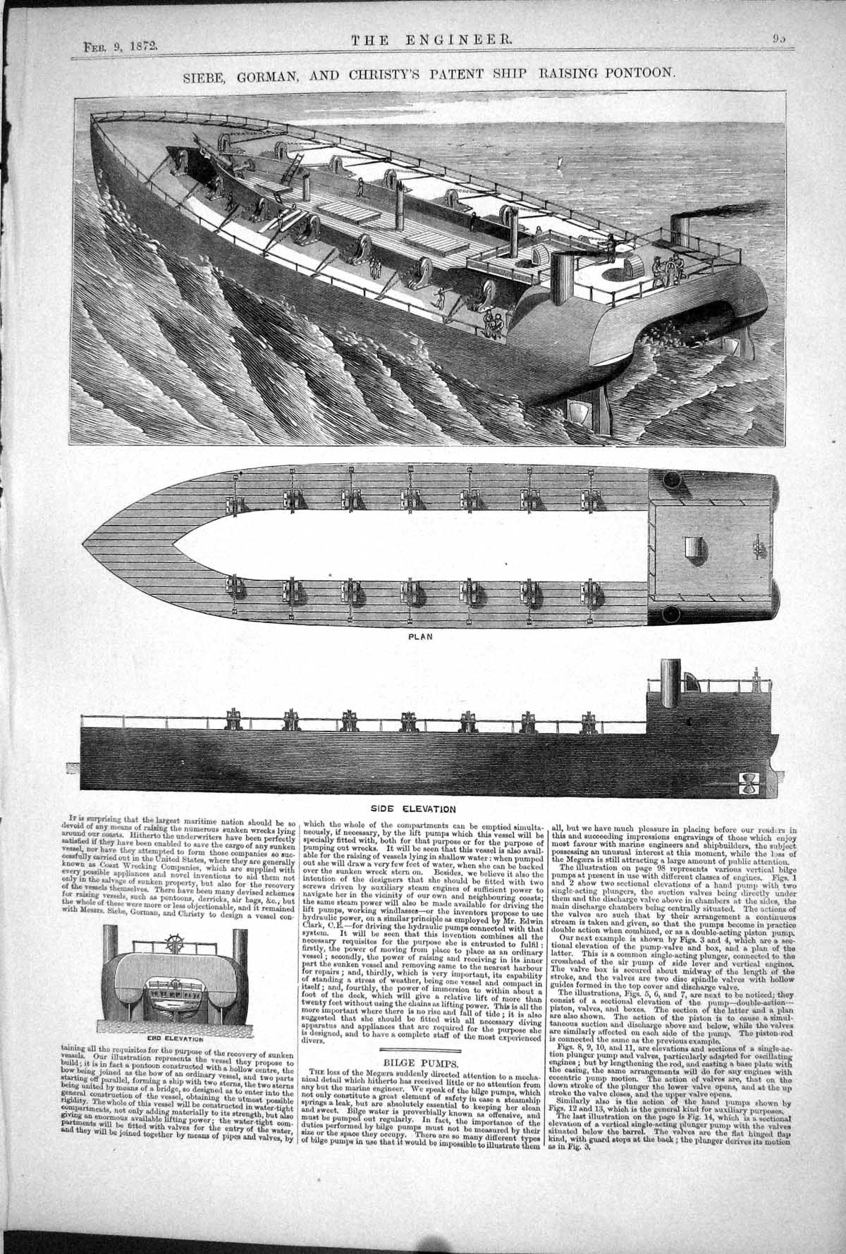 Old Siebe Gorman Christy Patent Ship Raising Pontoon Boat 1872 Engine Victorian