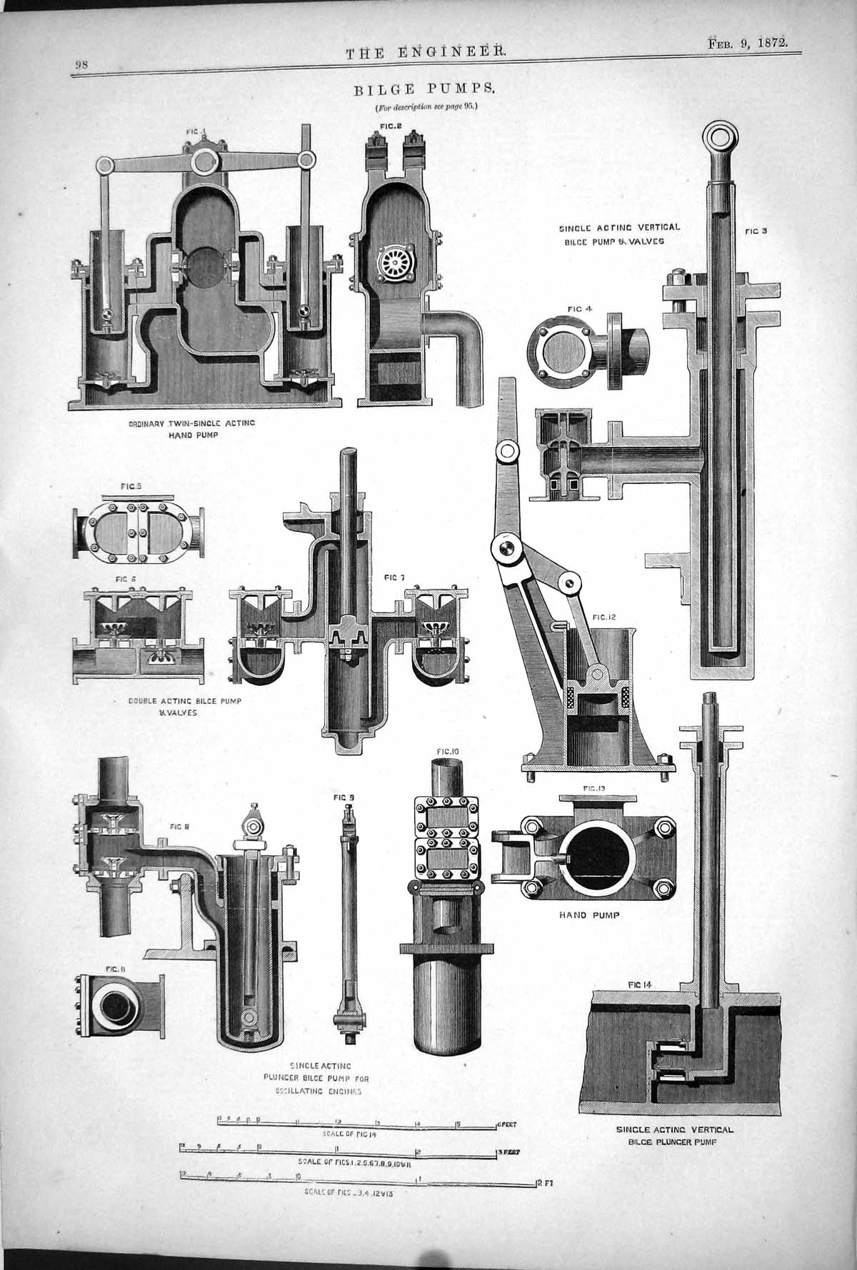 Old Bilge Pumps Plunger Oscillating Engines 1872 Engineering Instrume Victorian