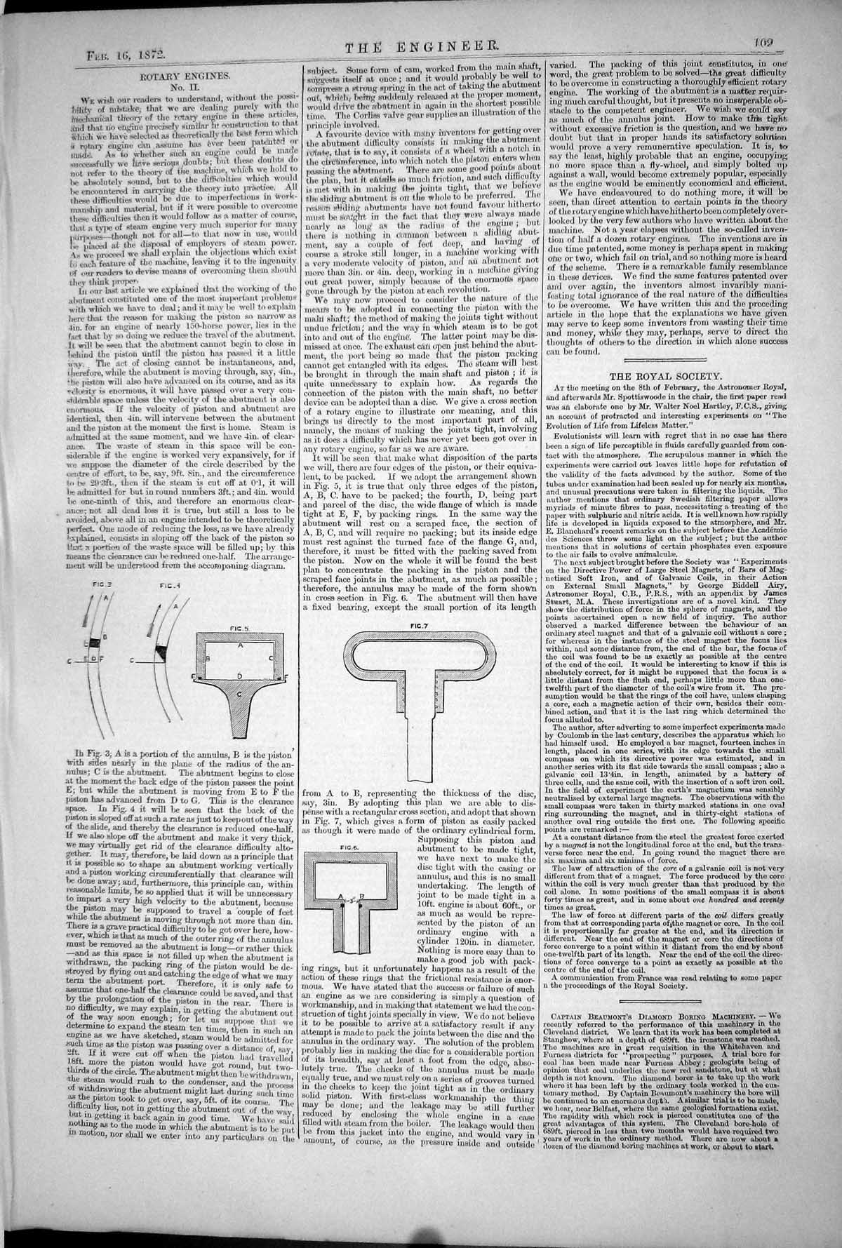 Original Old Antique Print 1872 Engineering Rotary Engines Diagrams Instruments