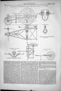 Antique Old Print 1872 Russian Carriage Moving Heavy Guns Diagram View Wheels