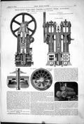 Old Print 1872 Three-Throw Pumps Great Western Locomotive Works Fielding 19th