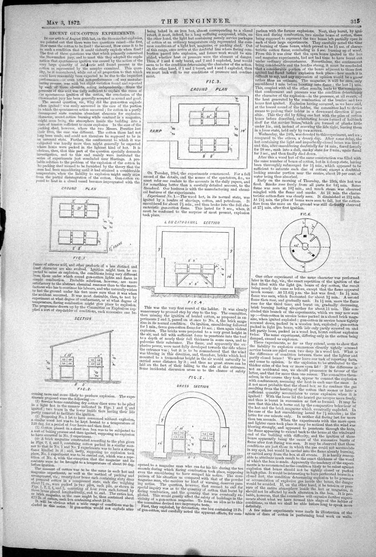 Old 1872 Engineering Gun Cotton Experiments Georgetown Gasworks Plan Victorian