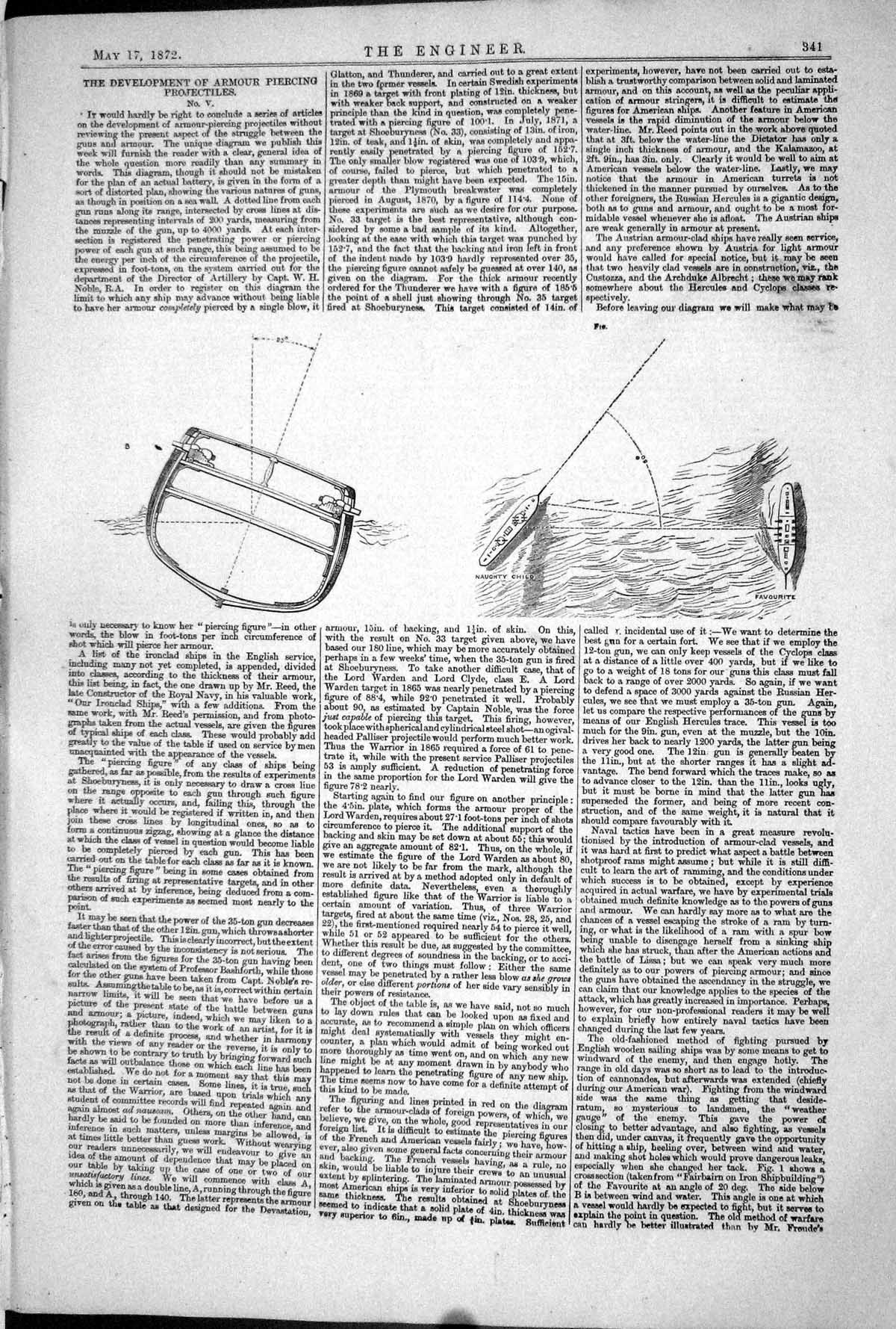 Old 1872 Engineering Development Armour Piercing Projectiles Diagrams Victorian