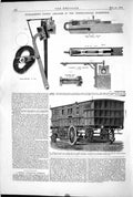 Old Print 1872 Richardson Patent Air-Loom International Exhibition Train 19th