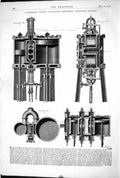 Antique Old Print 1872 Caspersen Patent Continuous Expansion Compound Engines